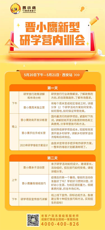 “暑假一季捞全年”到底如何实现？《晋小鹰新型研学营内训会》为您揭晓